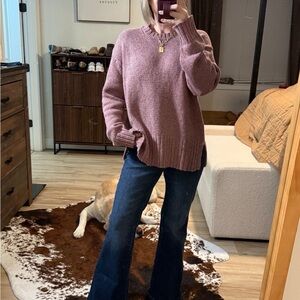American Eagle Outfitters Mauve Crew Neck Sweater